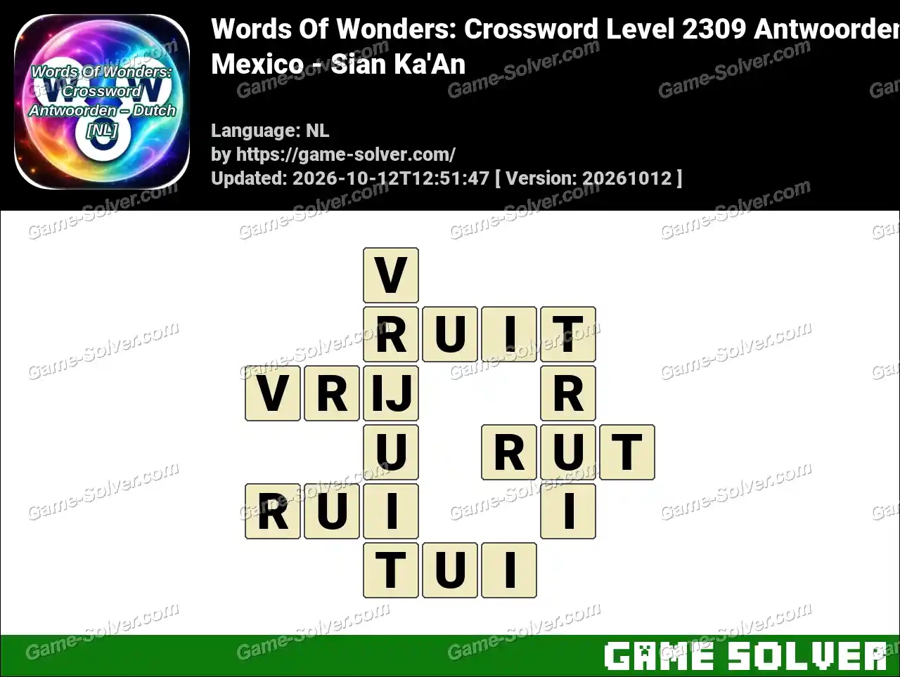 Words Of Wonders: Crossword Level 2309 Antwoorden – Mexico – Sian Ka’An